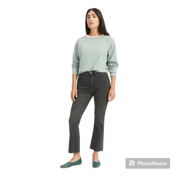 EVERLANE MIDE RISE RAW HEM BLACK WASH JEANS SIZE 25 - Picture 1 of 5